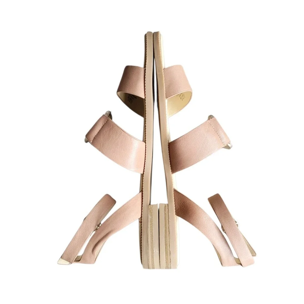 SOLE SOCIETY 7.5M Neutral Leather Sallan O-Ring Sandal Women